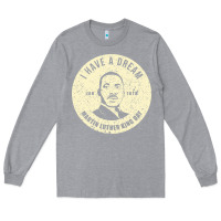Heather Grey martin luther day vintage Long Sleeve Tee - DesigneFamous