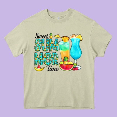 Sweet Summer Time Pineapple Heavy Core Tee Designed By Cowcowdesign