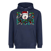 Navy Christmas Dog Mom Husky Heavyweight Hoodie - RanaPortraitStore