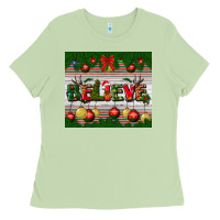 Matcha Christmas Believe Ladies Tee - BundleAndBundleShop