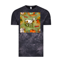 Cloud Black fall goats seamless pattern Vintage Tee - BundleAndBundleShop