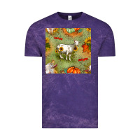 Cloud Purple fall goats seamless pattern Vintage Tee - BundleAndBundleShop