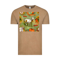 Vintage Coffee fall goats seamless pattern Vintage Tee - BundleAndBundleShop