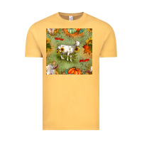 Vintage Mustard fall goats seamless pattern Vintage Tee - BundleAndBundleShop