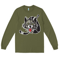 Army Green chicago wolves Long Sleeve Tee - DesigneFamous
