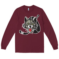 Burgundy chicago wolves Long Sleeve Tee - DesigneFamous