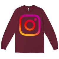 Burgundy instagram Long Sleeve Tee - DesigneFamous