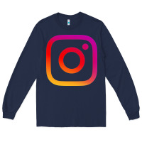 Navy instagram Long Sleeve Tee - DesigneFamous