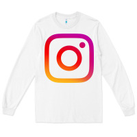 White instagram Long Sleeve Tee - DesigneFamous
