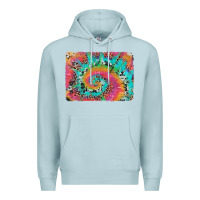 Blue Mist tie dye leopard cowhide glitter background Premium Hoodie - Artiststas