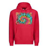 Cardinal tie dye leopard cowhide glitter background Premium Hoodie - Artiststas