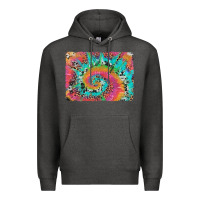 Charcoal Heather tie dye leopard cowhide glitter background Premium Hoodie - Artiststas