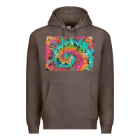 Coffee tie dye leopard cowhide glitter background Premium Hoodie - Artiststas