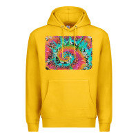 Lemon tie dye leopard cowhide glitter background Premium Hoodie - Artiststas