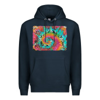 Navy tie dye leopard cowhide glitter background Premium Hoodie - Artiststas