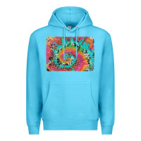 Ocean Blue tie dye leopard cowhide glitter background Premium Hoodie - Artiststas