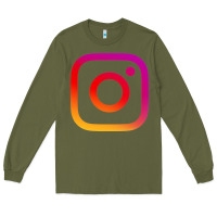 Army Green instagram Long Sleeve Tee - DesigneFamous
