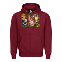 Western Farm Animals Zipper Hoodie | Teevron