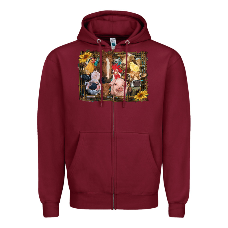 Western Farm Animals Zipper Hoodie by RanaPortraitStore | Teevron