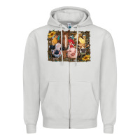 Dove Grey western farm animals Zipper Hoodie - RanaPortraitStore
