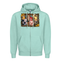 Seafoam western farm animals Zipper Hoodie - RanaPortraitStore