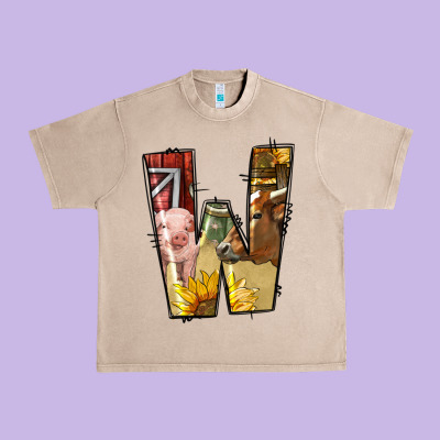 Farm Life Alphabet Lowercase Letters W Urban Heavy Tee Designed By Bundleandbundleshop