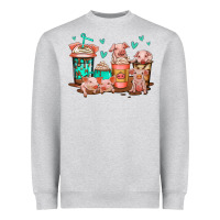 Heather Grey cute pigs coffee Heavyweight Sweatshirt - Jasminsmagicworld