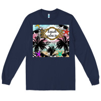 Navy Beach Please Long Sleeve Tee - CowhideDigitalArt