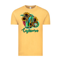 Vintage Mustard Capricorn Zodiac Sign Sunflower Leopard Serape Vintage Tee - RanaPortraitStore