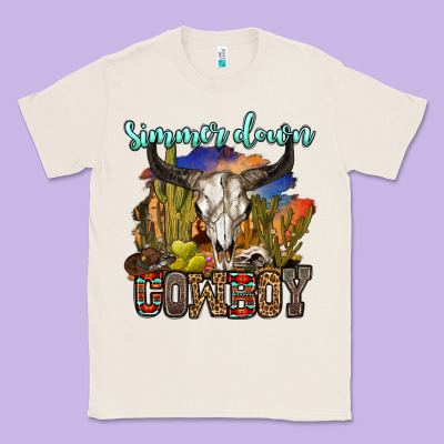 Simmer Down Cowboy Classic Tee Designed By Oliviacreatesart