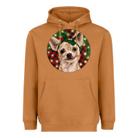 Meerkat Christmas Chihuahua With Buffalo Plaid Heavyweight Hoodie - RanaPortraitStore