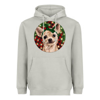 Moon Dust Christmas Chihuahua With Buffalo Plaid Heavyweight Hoodie - RanaPortraitStore