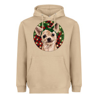 Mushroom Christmas Chihuahua With Buffalo Plaid Heavyweight Hoodie - RanaPortraitStore