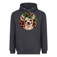 Smoke Christmas Chihuahua With Buffalo Plaid Heavyweight Hoodie - RanaPortraitStore