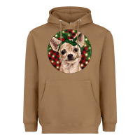 Toasted Coconut Christmas Chihuahua With Buffalo Plaid Heavyweight Hoodie - RanaPortraitStore