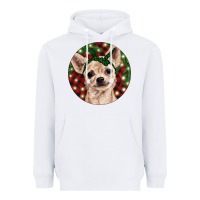 White Christmas Chihuahua With Buffalo Plaid Heavyweight Hoodie - RanaPortraitStore