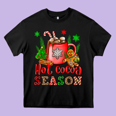 Hot Cocoa Season Heavy Core Tee Designed By Oliviacreatesart