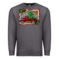 Charcoal Heather Christmas Truck With Christmas Tree Premium Sweatshirt - RanaPortraitStore