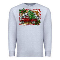 Heather Grey Christmas Truck With Christmas Tree Premium Sweatshirt - RanaPortraitStore