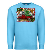 Ocean Blue Christmas Truck With Christmas Tree Premium Sweatshirt - RanaPortraitStore