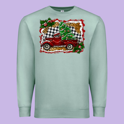 Christmas Truck With Christmas Tree Premium Sweatshirt Designed By Ranaportraitstore
