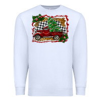 White Christmas Truck With Christmas Tree Premium Sweatshirt - RanaPortraitStore