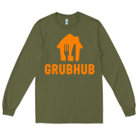 Army Green Grubhub t-shirt Long Sleeve Tee - DesigneFamous