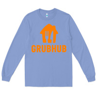 Colony Blue Grubhub t-shirt Long Sleeve Tee - DesigneFamous