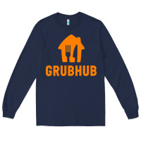 Navy Grubhub t-shirt Long Sleeve Tee - DesigneFamous