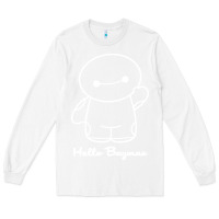 White hello baymax Long Sleeve Tee - DesigneFamous