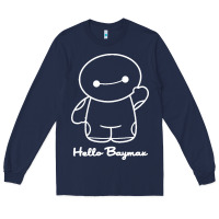 Navy hello baymax Long Sleeve Tee - DesigneFamous