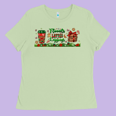 Flannels Lattes Leggings Libbey Glass Ladies Tee Designed By Bundleandbundleshop