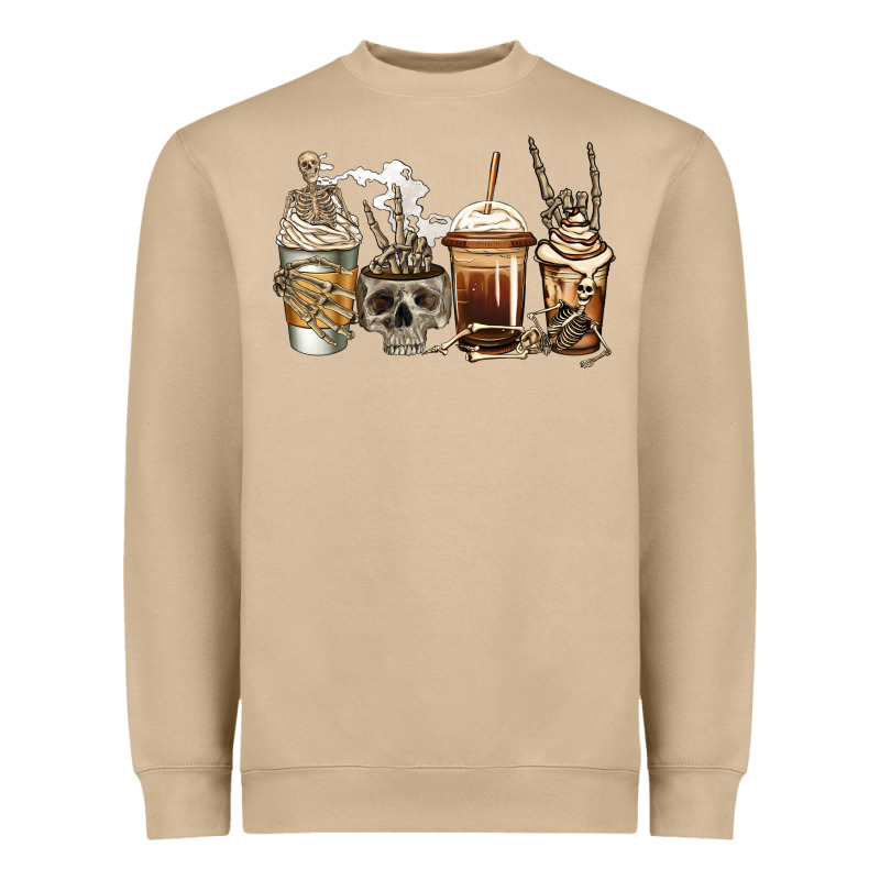 Skeleton Coffee Heavyweight Sweatshirt by Jasminsmagicworld | Teevron