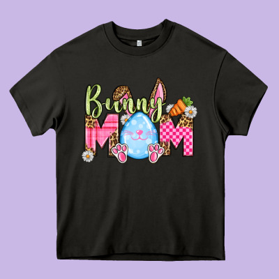 Easter Day Bunny Mom Heavy Core Tee Designed By Oliviacreatesart